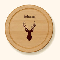 Holzbrett Buche Rund 25cm – Hirsch