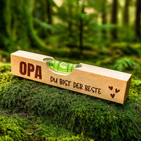 Wasserwaage Buche - Papa/Opa du bist der beste