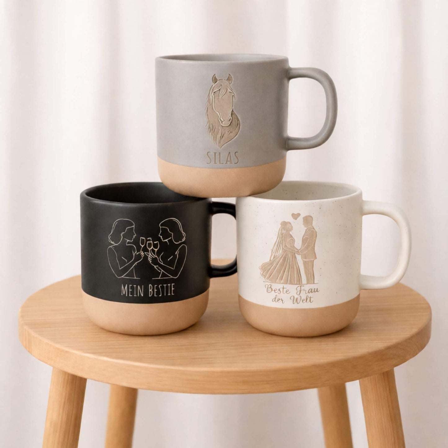 Personalisierte Tasse mit Gravur – Wunschtext & Wunschbild