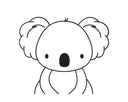Suesse Koala-Illustration als Gravurvorlage fuer personalisiertes Fruehstuecksbrettchen mit Tiermotiv.
