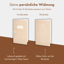 Personalisierte Grußkarte Opa aus 250g Papier mit liebevoller Widmung und Opa-Motiv auf der Rückseite.