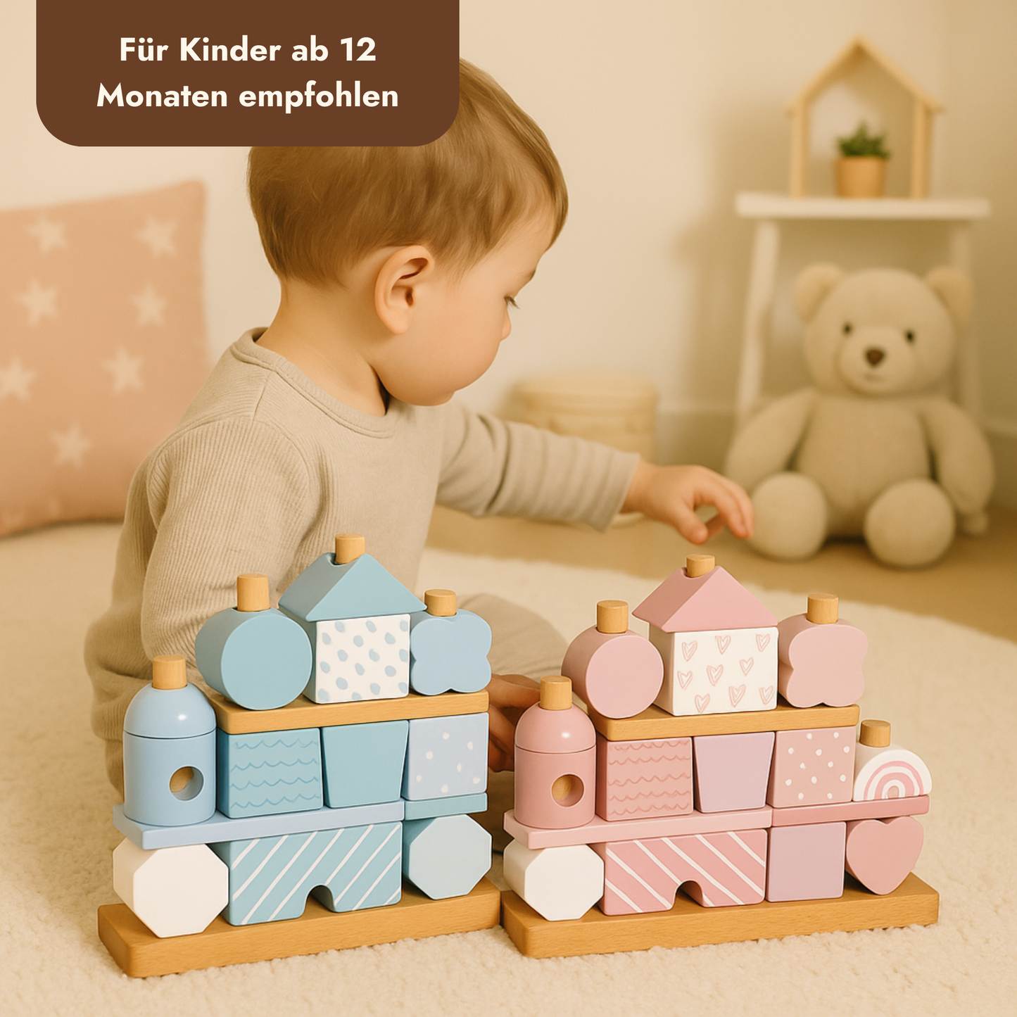 Stapelhaus – Kreatives Holzspielzeug für Kinder