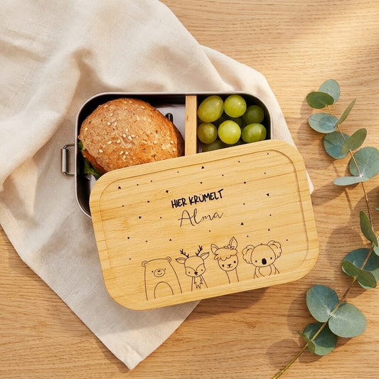 Brotdose Edelstahl - Waldtiere