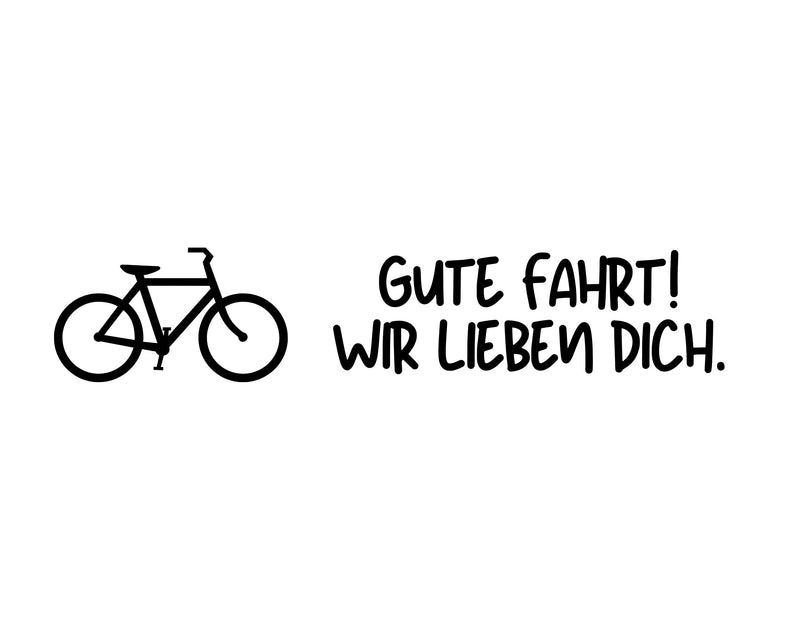Gravurvorlage fuer Fahrrad Multitool mit Fahrrad-Motiv und Schriftzug Gute Fahrt als personalisiertes Geschenk.