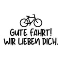 Gravurvorlage fuer Fahrrad Multitool mit Fahrrad-Motiv und Schriftzug Gute Fahrt Wir lieben dich.