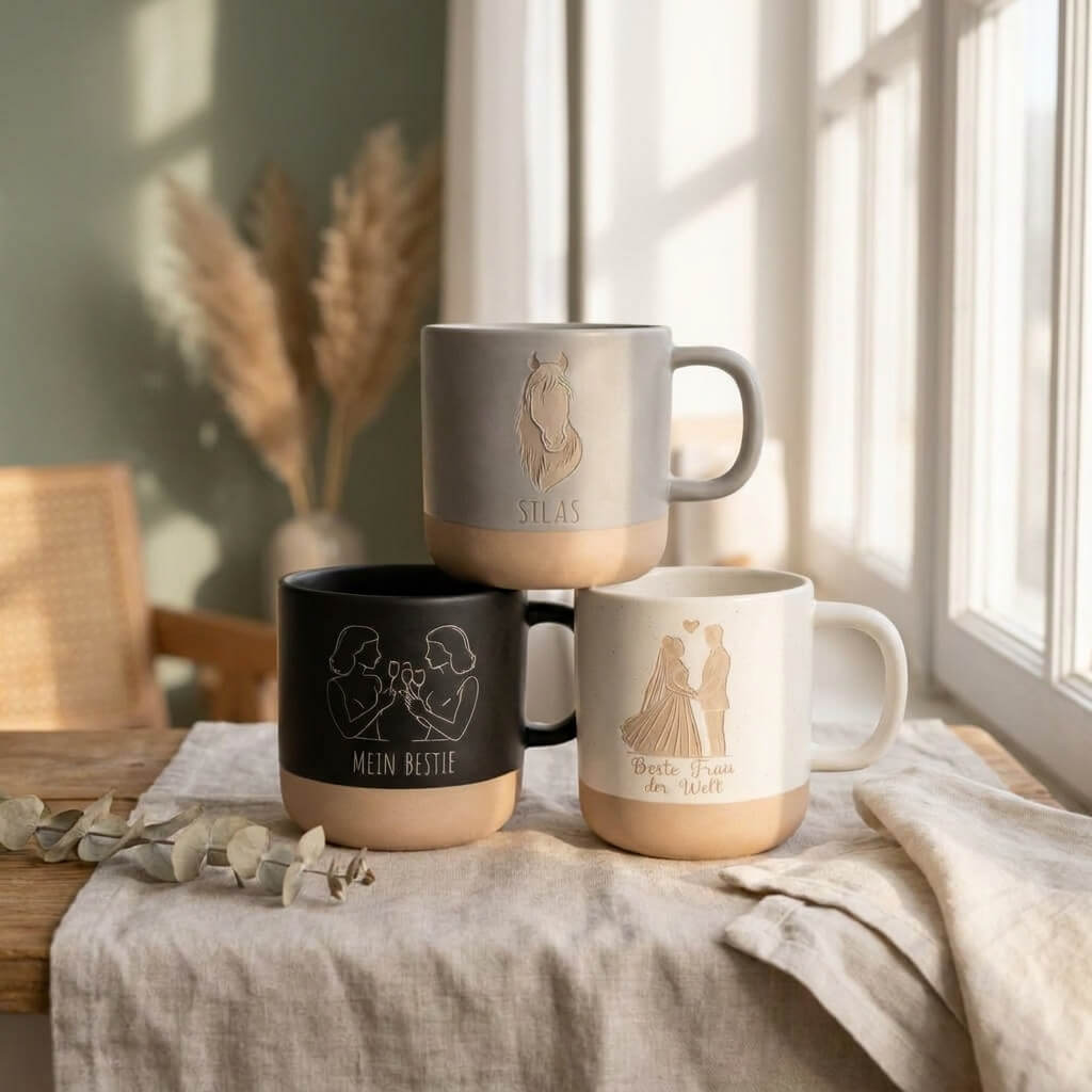 Tasse mit Gravur personalisiert: Wunschtext