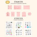 Rosa Happy Box Geschenkbox mit 8 Origami-Extras und 6 Stickerboegen fuer jeden Anlass.