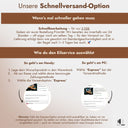 Schnellversand-Option mit Anleitung fuer Express-Bestellung am Handy und PC im personalisierten Geschenke-Shop.