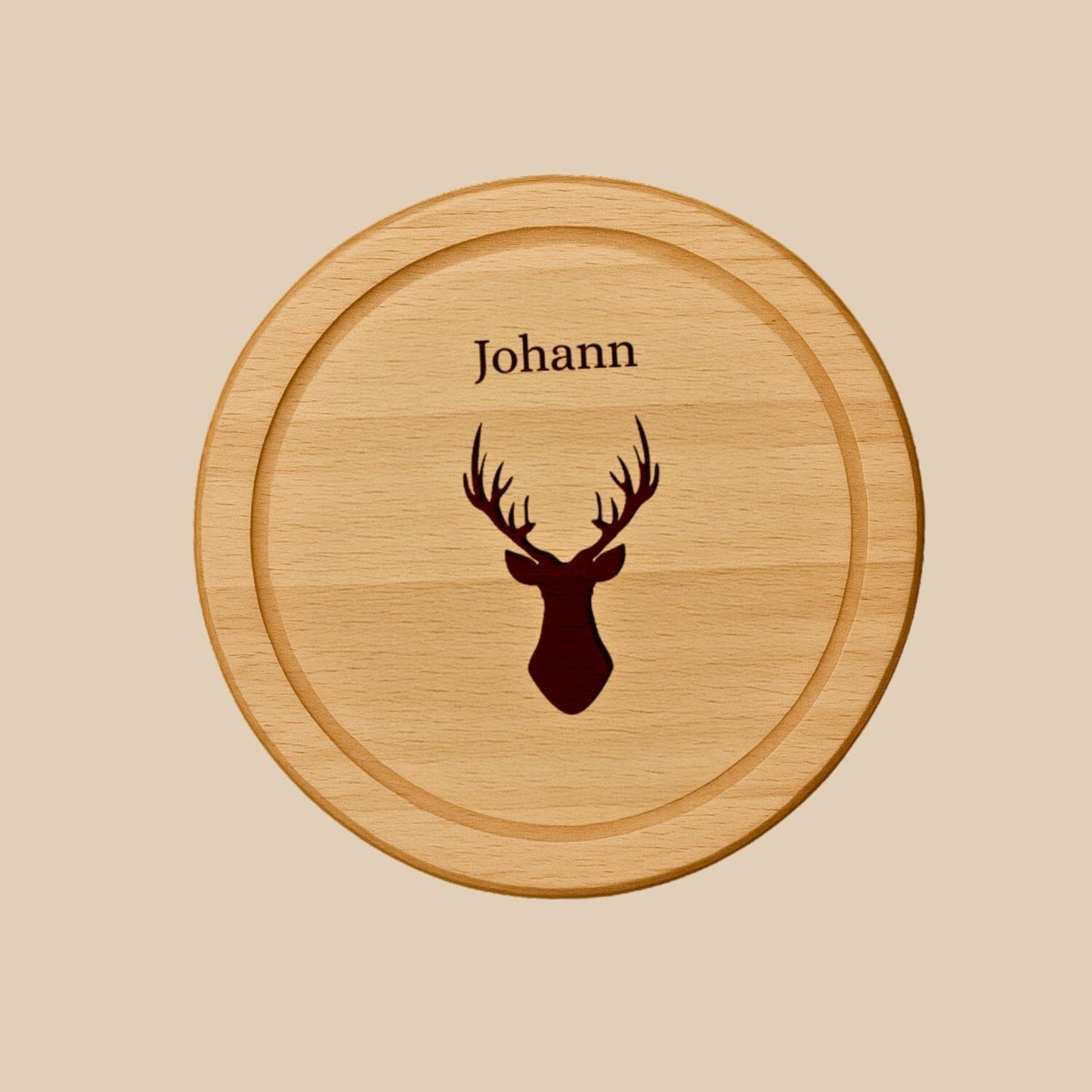 Holzbrett Rund - Hirsch Happy Box 
