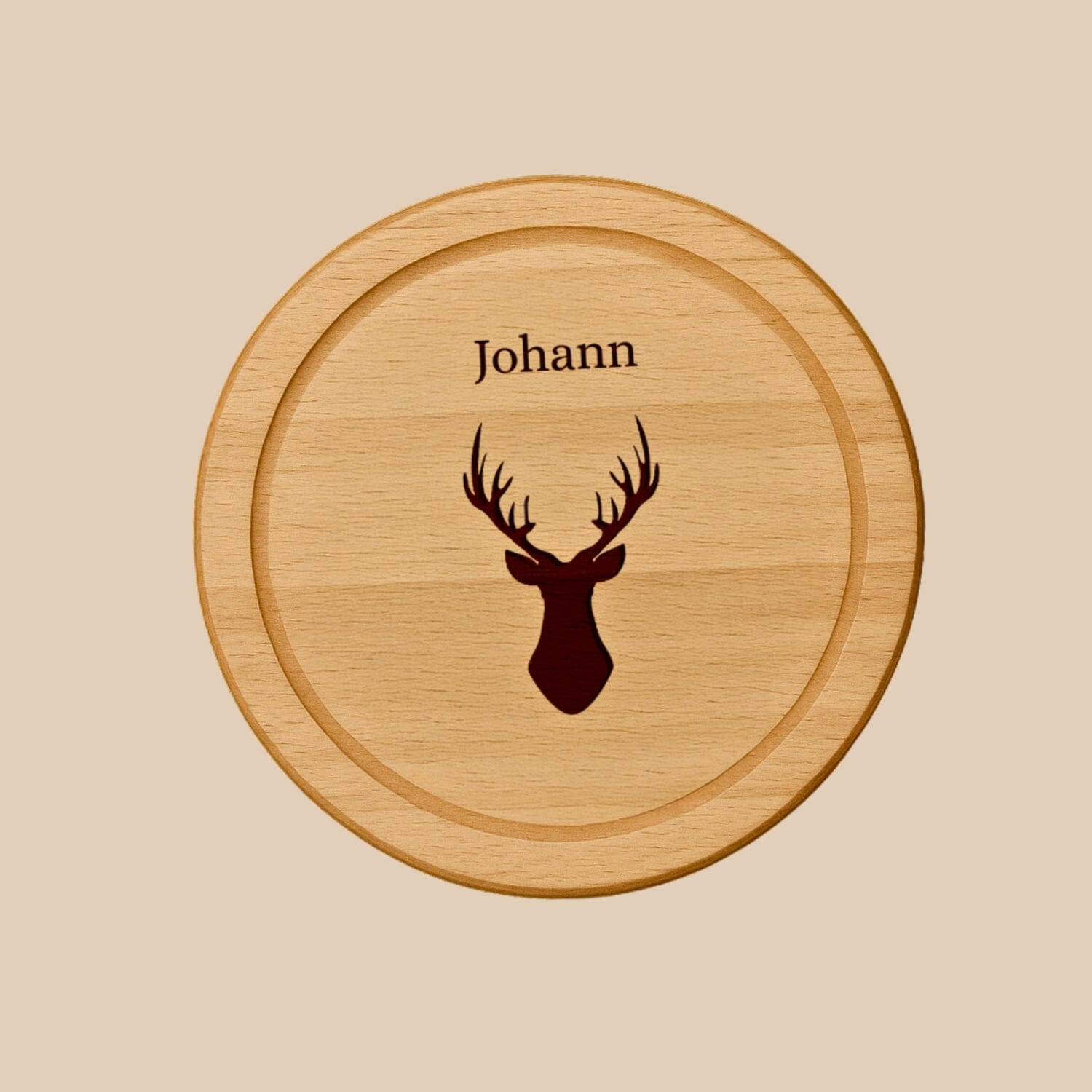 Holzbrett Rund - Hirsch Happy Box 