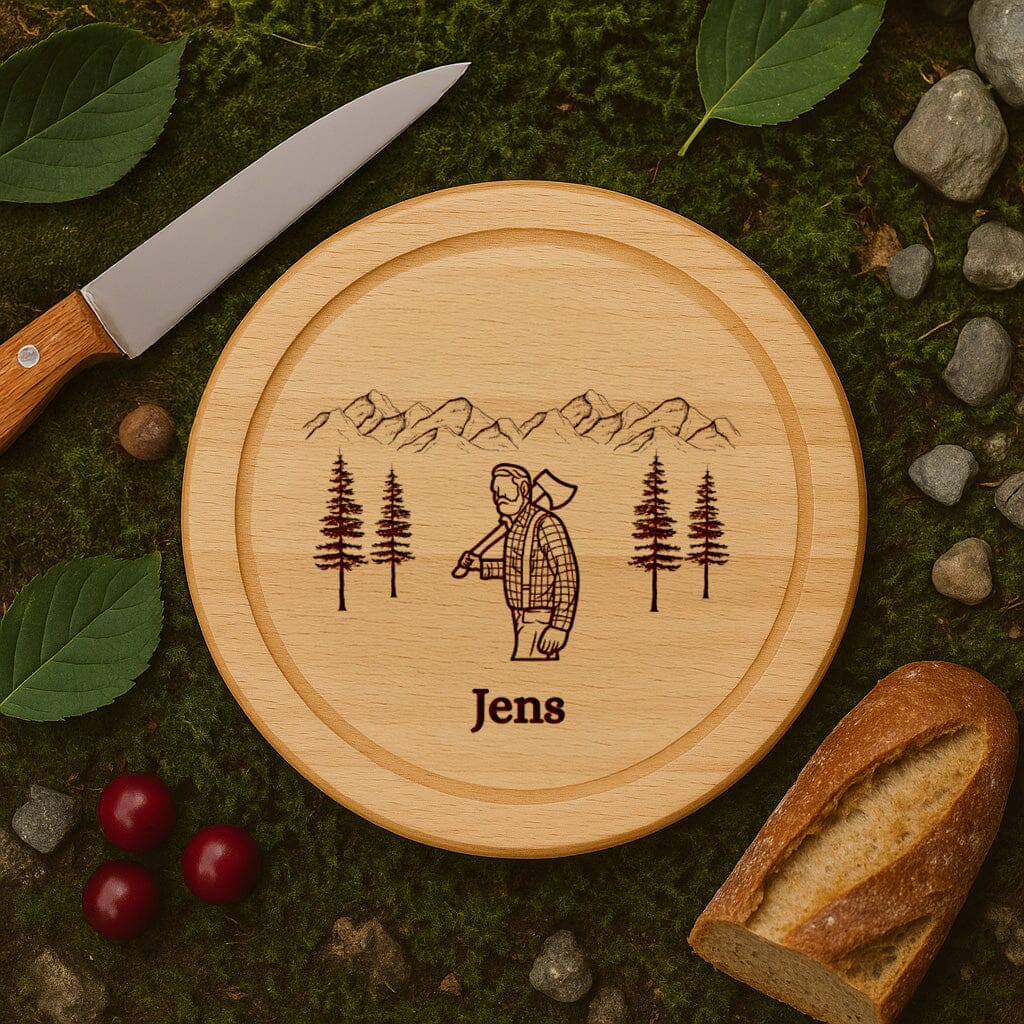 Holzbrett Rund - Holzfäller Happy Box 