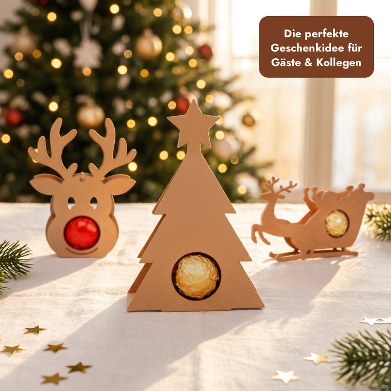 Weihnachtsbaum Schokoladenhalter als Geschenkidee für Gäste und Kollegen zu Weihnachten