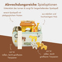 Personalisierte Arche Noah aus Holz mit Namensgravur, 14 Steckfiguren-Tierpaaren und kindgerechtem Design als Taufgeschenk.