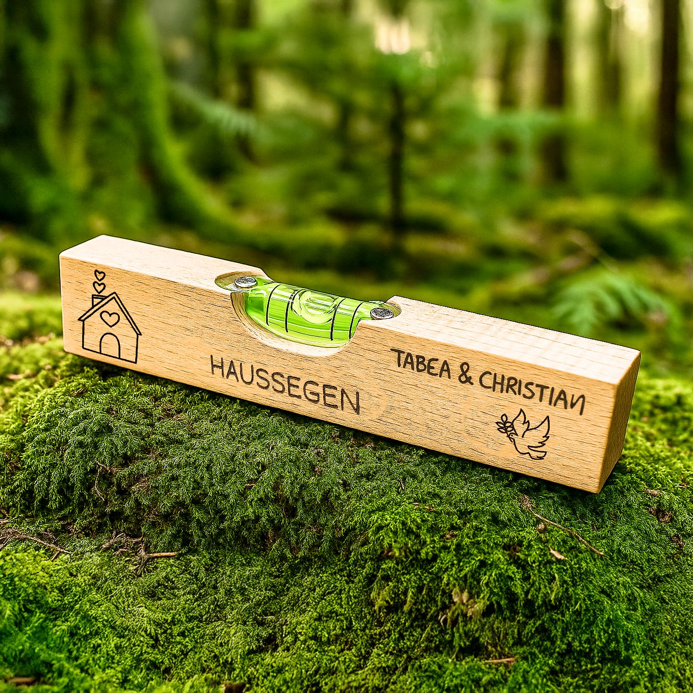 Wasserwaage Holz - Haussegen Happy Box 