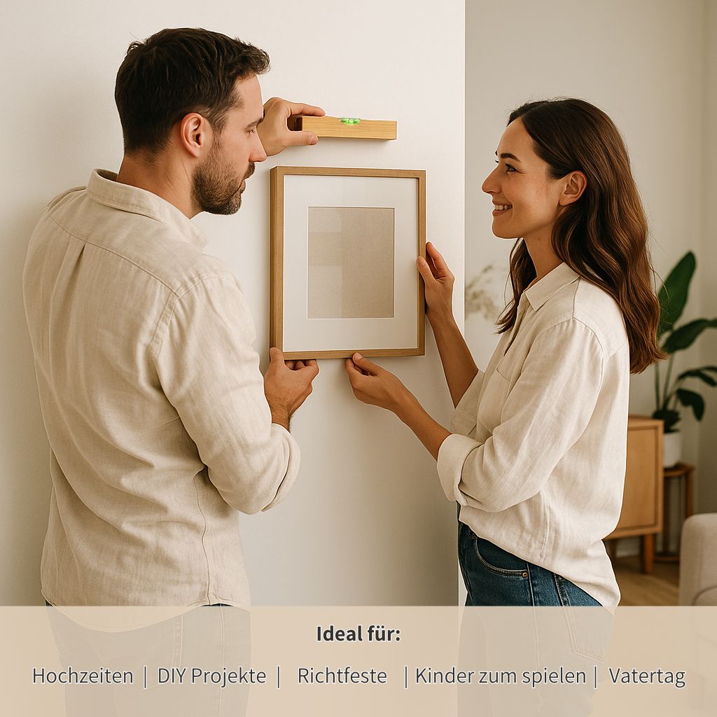 Wasserwaage Holz - Wunschtext Happy Box 