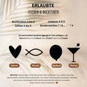 Personalisierbare Wimpelkette mit erlaubten Zeichen und Symbolen wie Herz, Fisch, Ballon und Party-Cocktailglas.