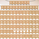 Kraftpapier-Wimpelketten-Set mit 72 Buchstaben, Zahlen und Symbolen zum individuellen Zusammenstellen.