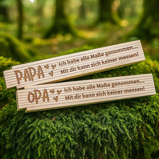Zollstock - Papa/Opa wir haben nachgemessen... Happy Box 