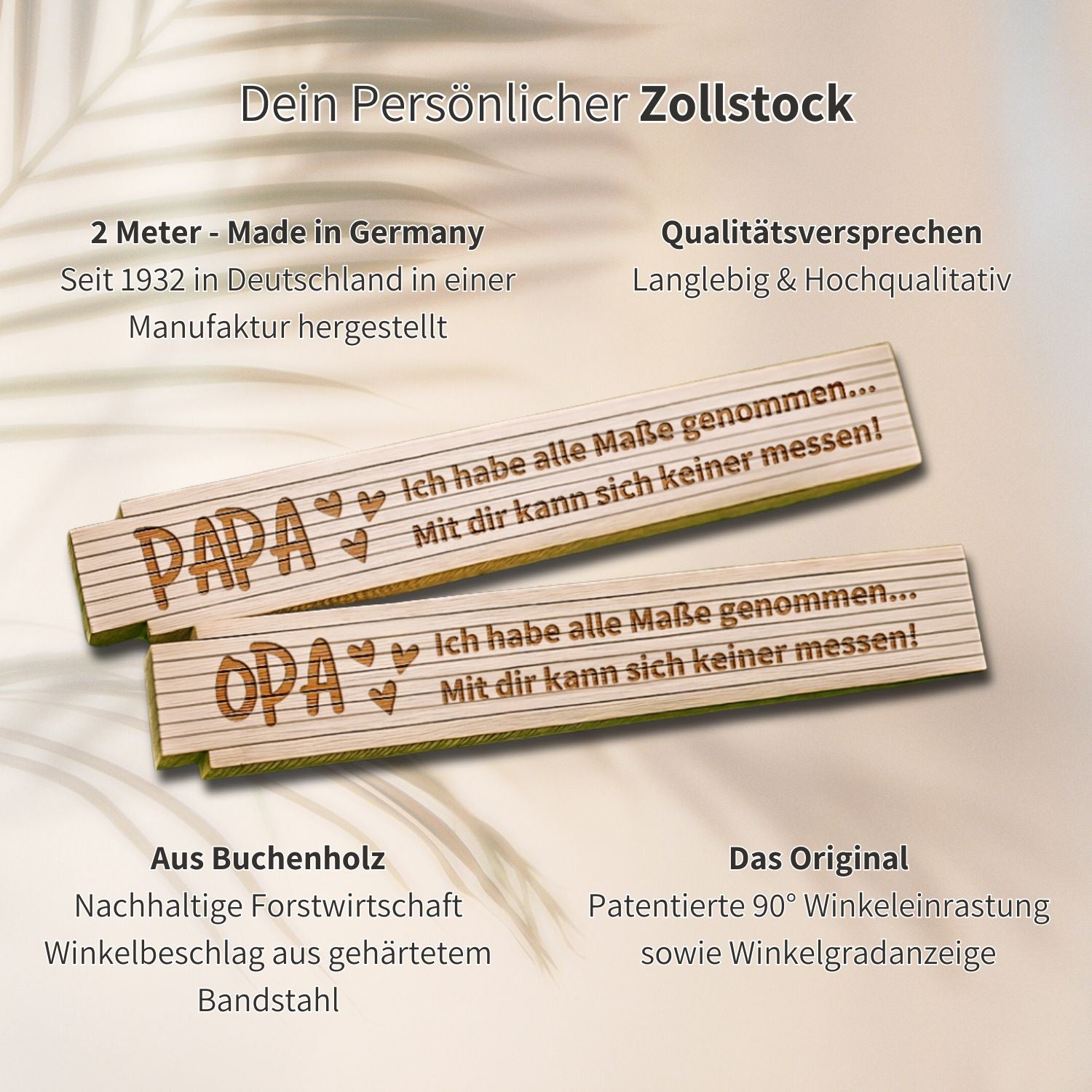 Zollstock - Papa/Opa wir haben nachgemessen... Happy Box 