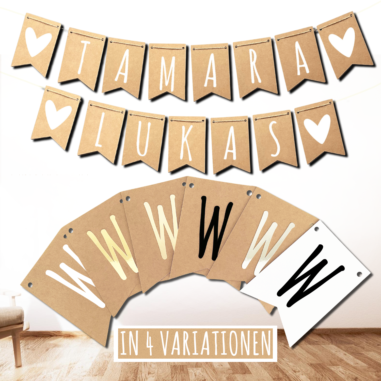 Wimpelkette – Name+Name