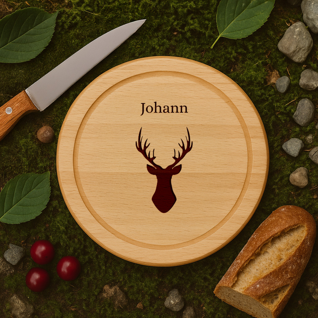 Holzbrett Rund – Hirsch
