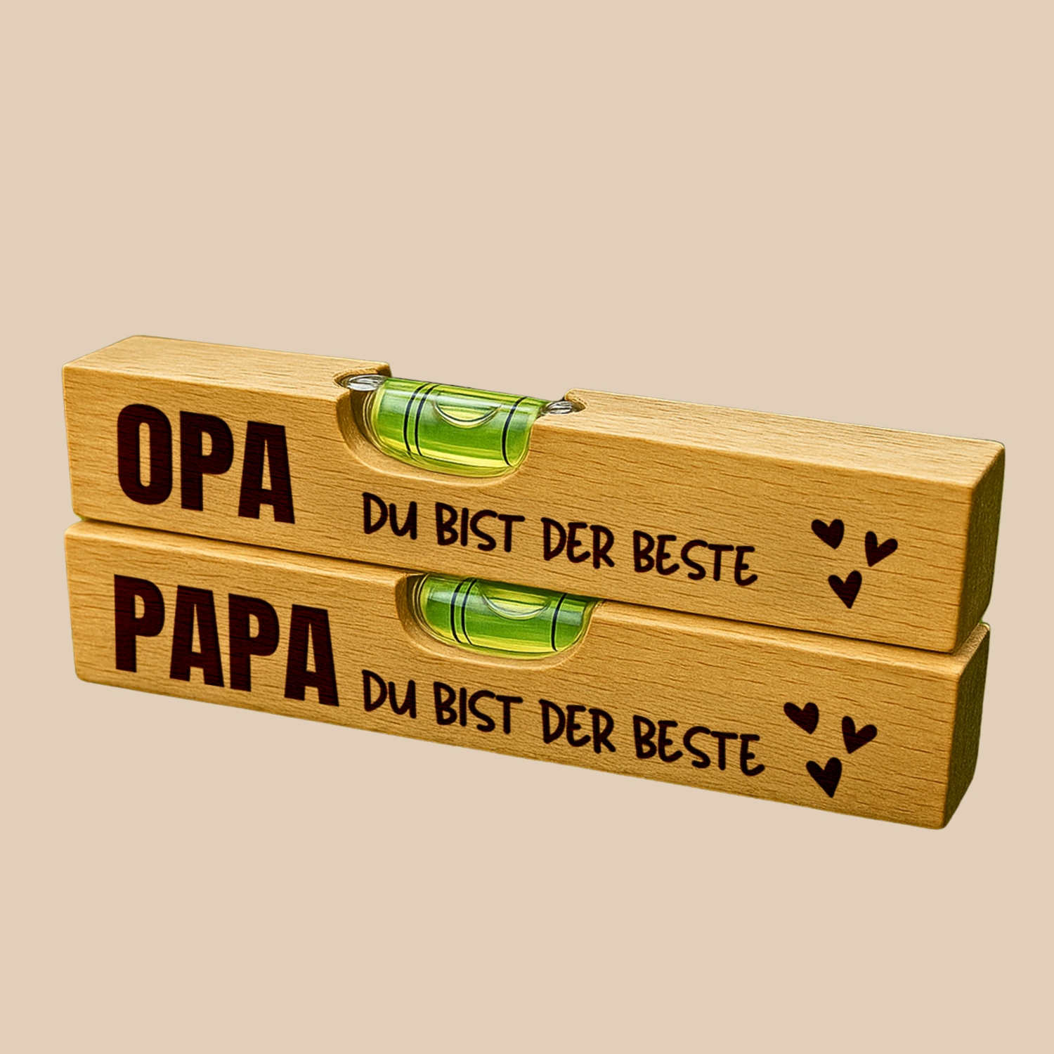 Wasserwaage Holz – Papa/Opa du bist der beste